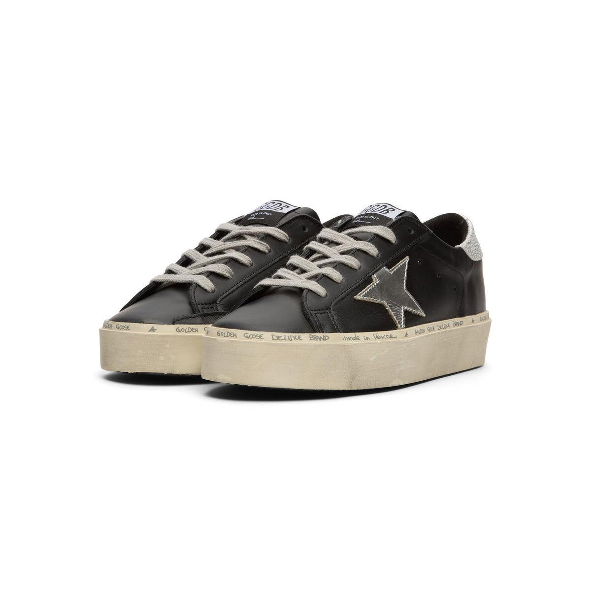 Golden Goose Hi Star Leather Upper Laminated Star (Black/Silver) - Image 3