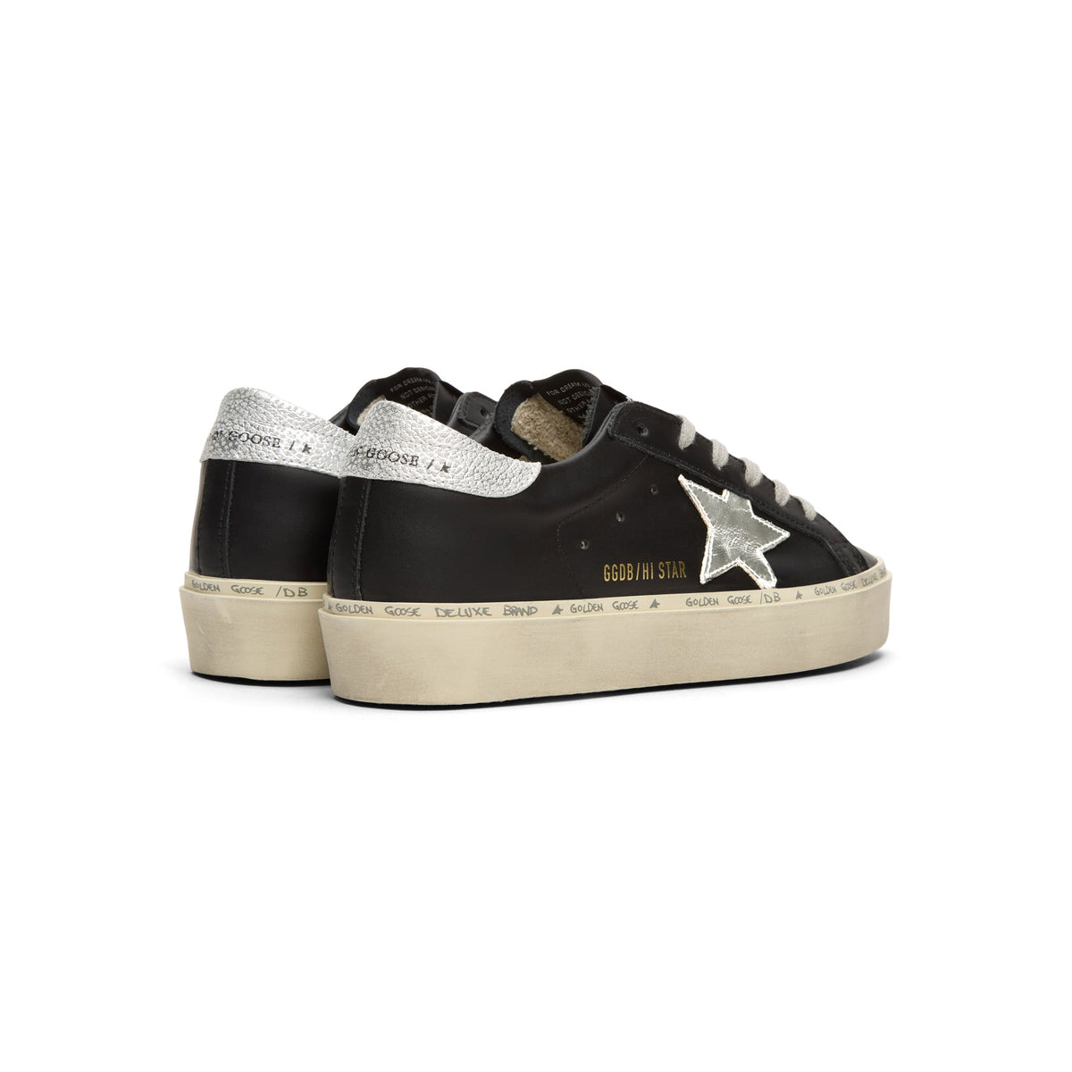 Golden Goose Hi Star Leather Upper Laminated Star (Black/Silver) - Image 4