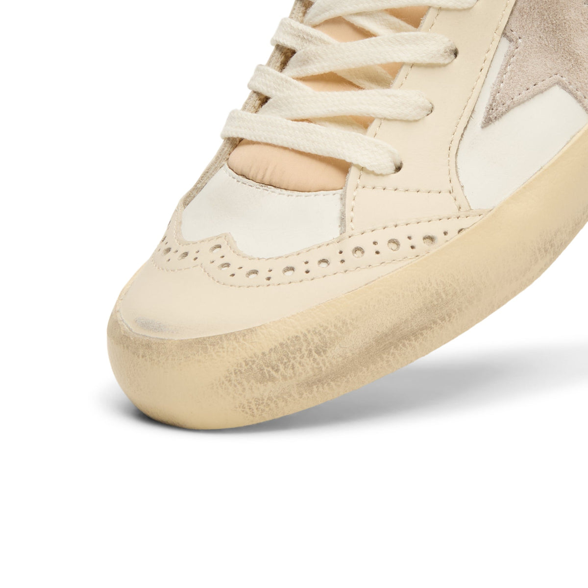 Golden Goose Mid Star Leather Upper And Heel (White/Ivory/Light Lilac/Light Grey/Gold/Black) - Image 6