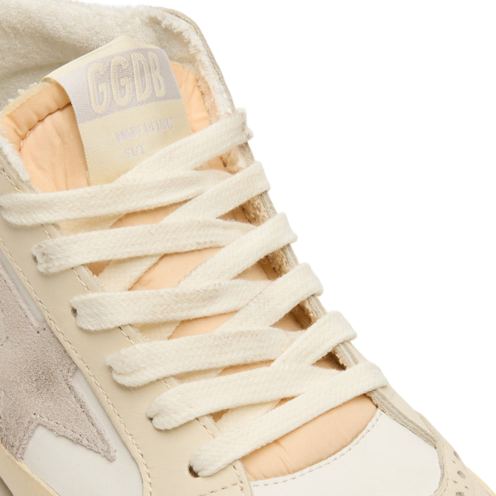 Golden Goose Mid Star Leather Upper And Heel (White/Ivory/Light Lilac/Light Grey/Gold/Black) - Image 7