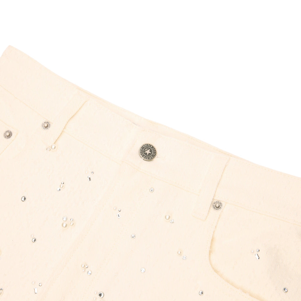 Golden Goose Crystal Beaded Denim Pant (Off White) - Image 3