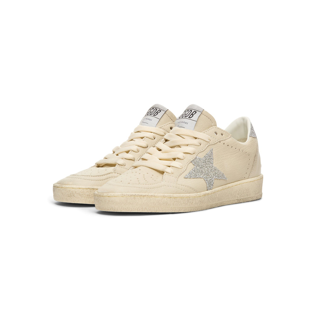 Golden Goose Ballstar Nappa Upper Toe And Spur (Cream/Crystal) - Image 3