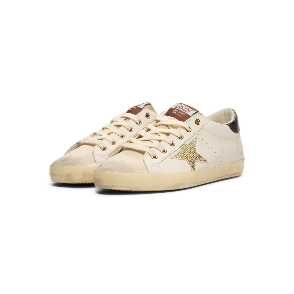 Golden Goose Super-Star Leather Upper Star And Heel (White/Coffee Brown/Seedpearl) - Image 3