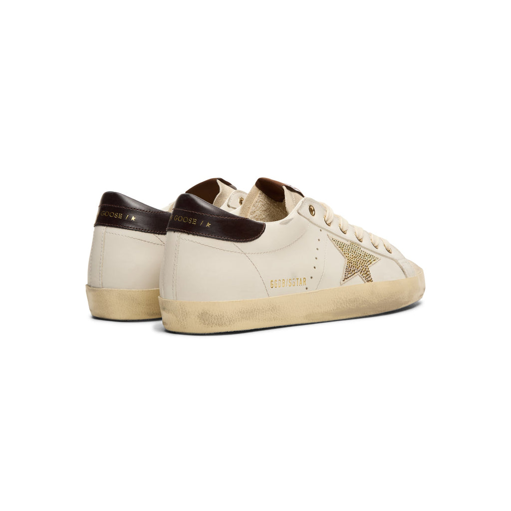 Golden Goose Super-Star Leather Upper Star And Heel (White/Coffee Brown/Seedpearl) - Image 4