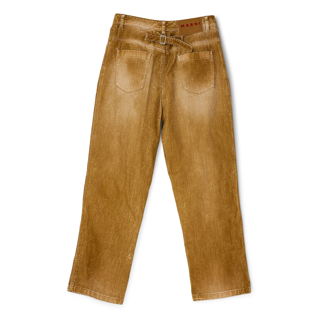 MARNI Flocked Denim Trousers (Beige) - Image 2