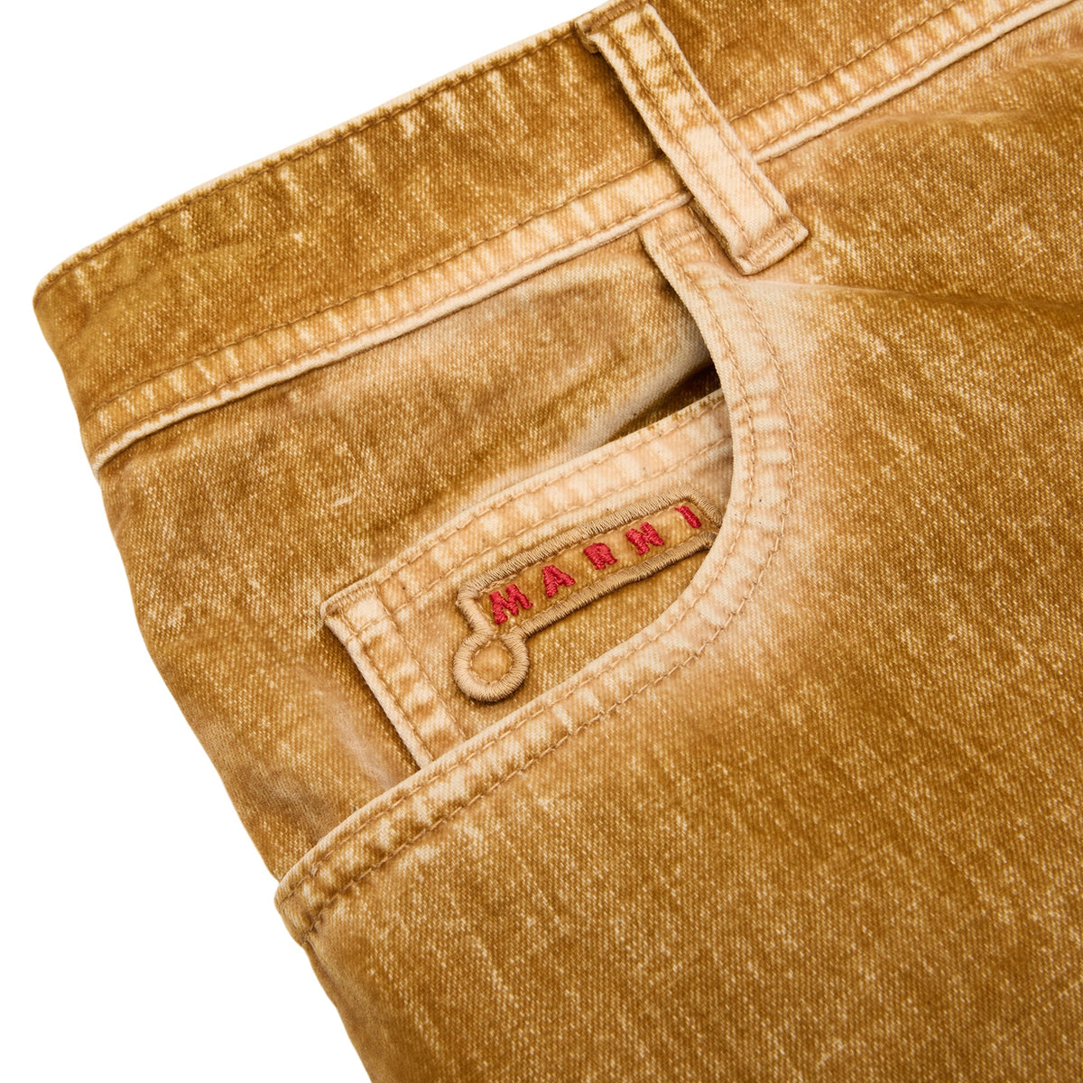 MARNI Flocked Denim Trousers (Beige) - Image 3