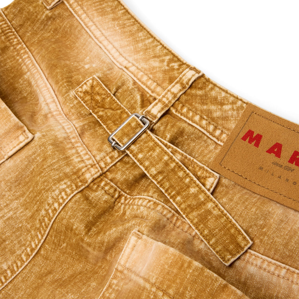 MARNI Flocked Denim Trousers (Beige) - Image 4