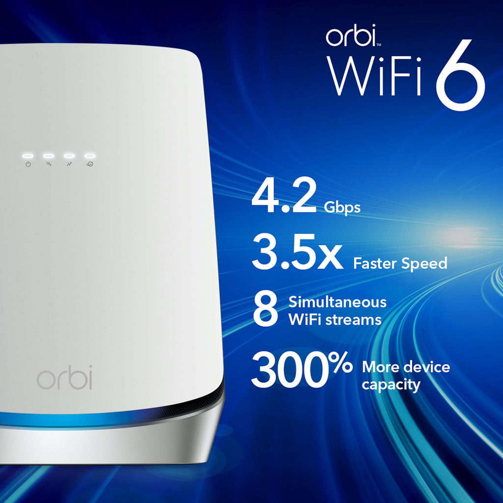 Netgear CBK752-100NAR Orbi AX4200 Wireless Tri-Band Mesh Wi-Fi System, 1 Router + 1 Satellite - Image 3