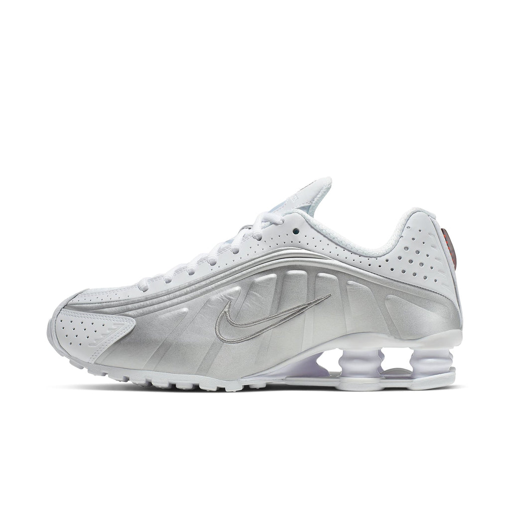 Nike Shox R4 (White/White-Metallic Silver-Max Orange) - Image 2