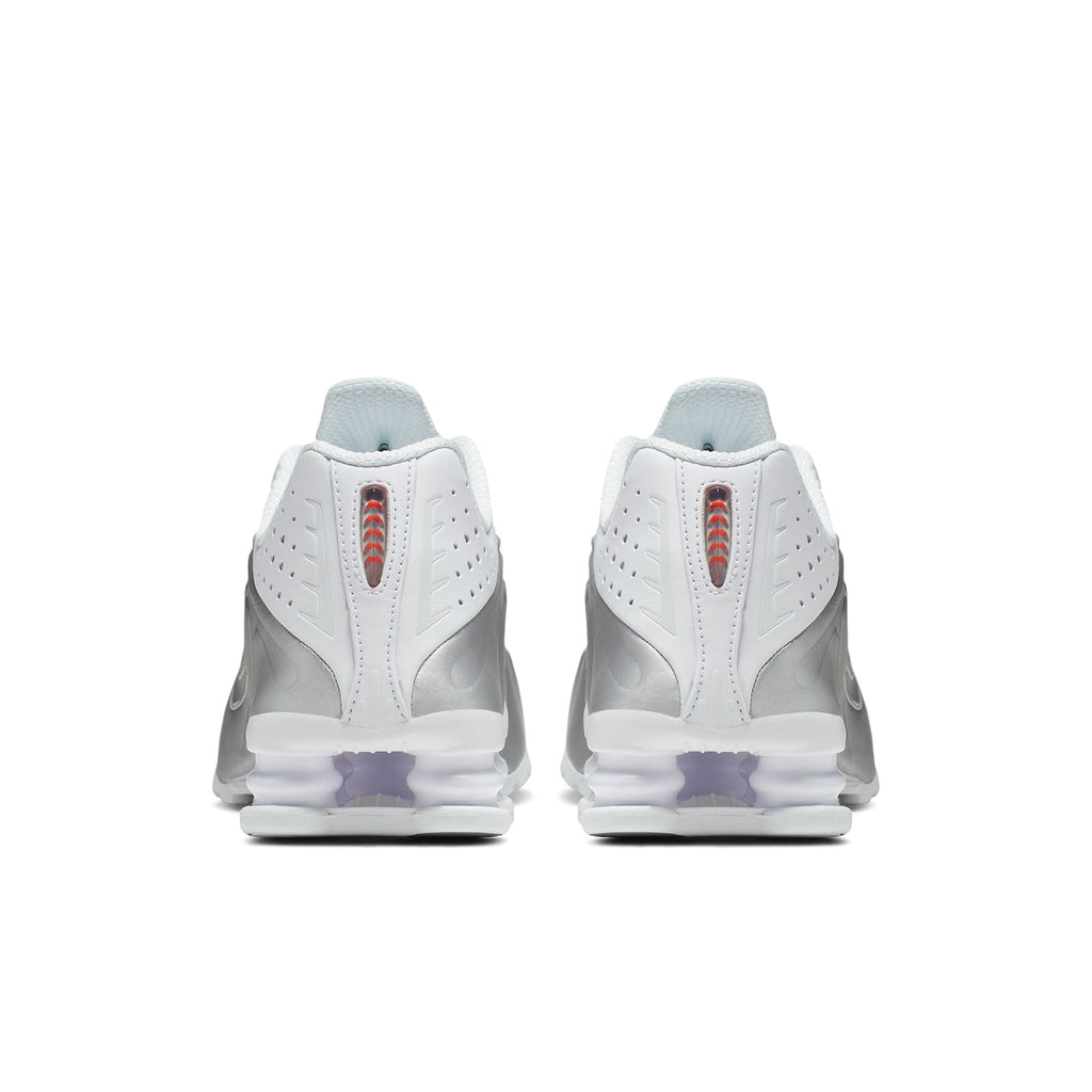 Nike Shox R4 (White/White-Metallic Silver-Max Orange) - Image 4