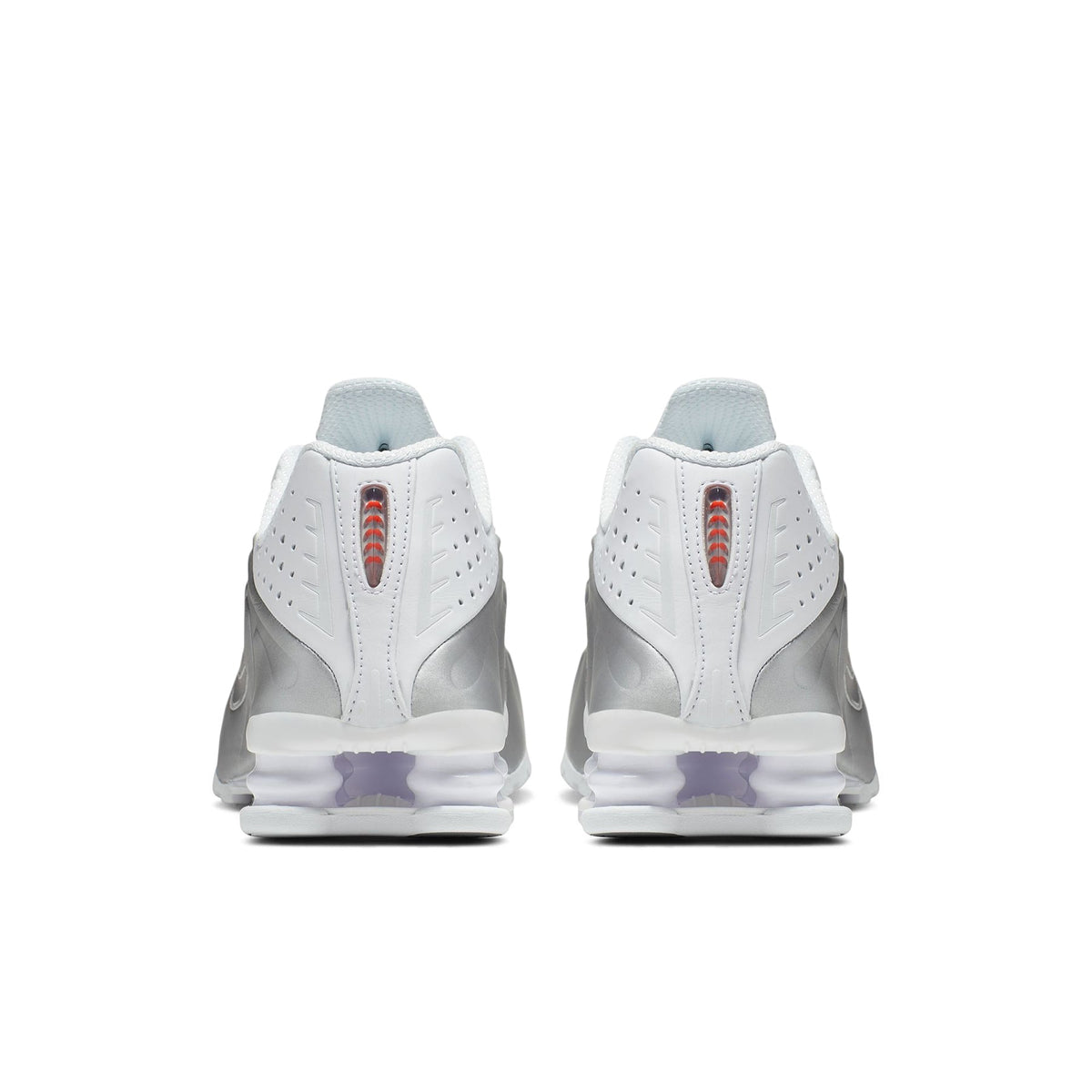 Nike Shox R4 (White/White-Metallic Silver-Max Orange) - Image 4