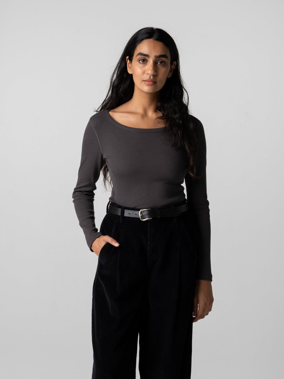 Women's Powes Ribbed Long Sleeve T-Shirt - Image 2