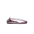 GANNI Eyelets Lace Up Ballerina Crinkle Metallic (Cameo Pink)