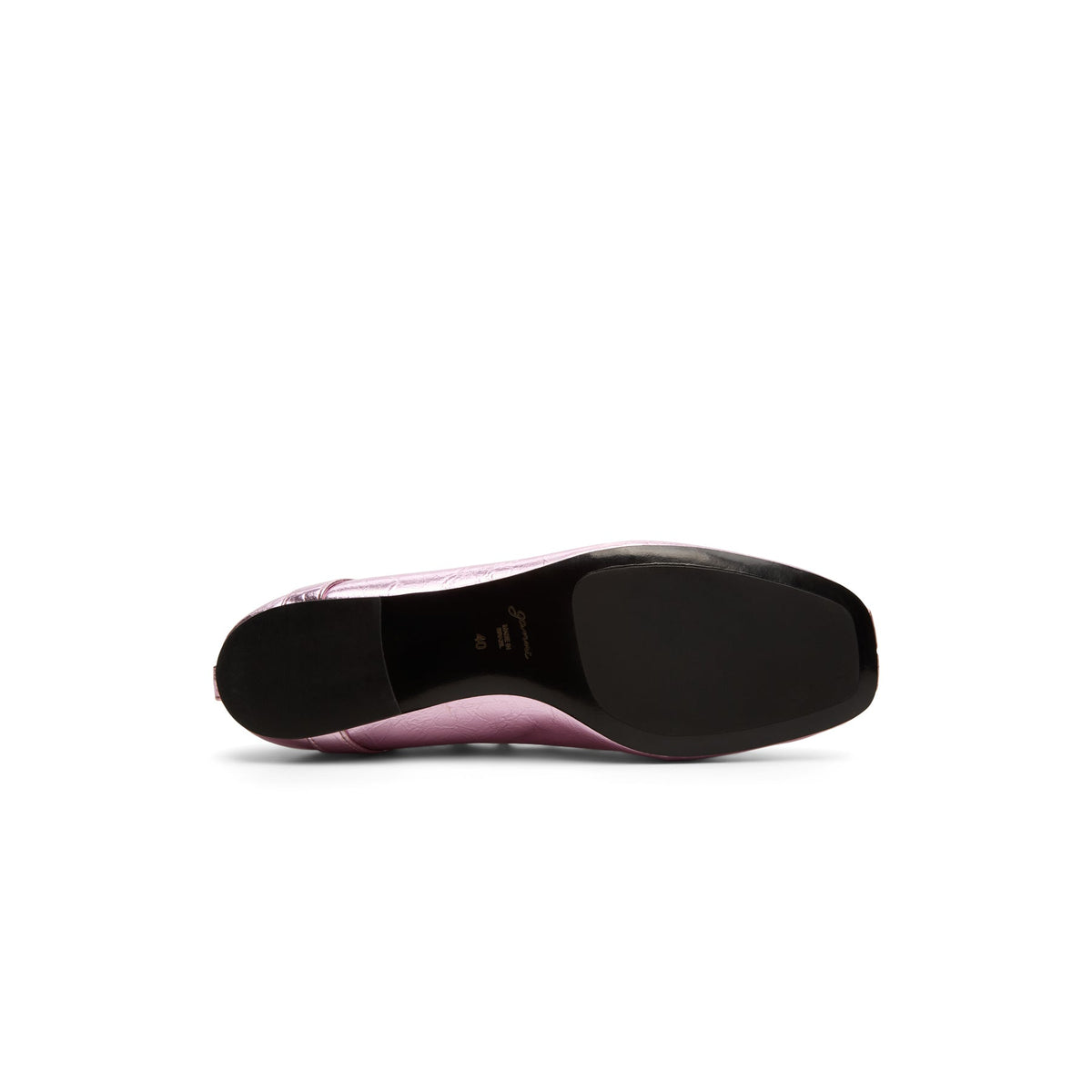 GANNI Eyelets Lace Up Ballerina Crinkle Metallic (Cameo Pink) - Image 5