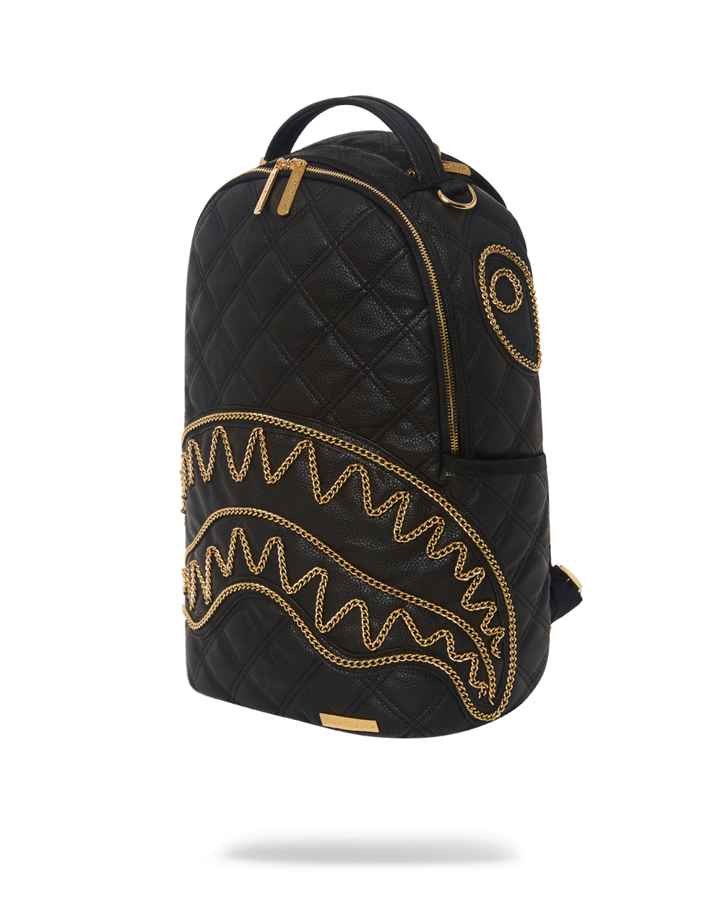 Noir Quilt Gold Chain Shark Backpack (Dlxv) - Image 3