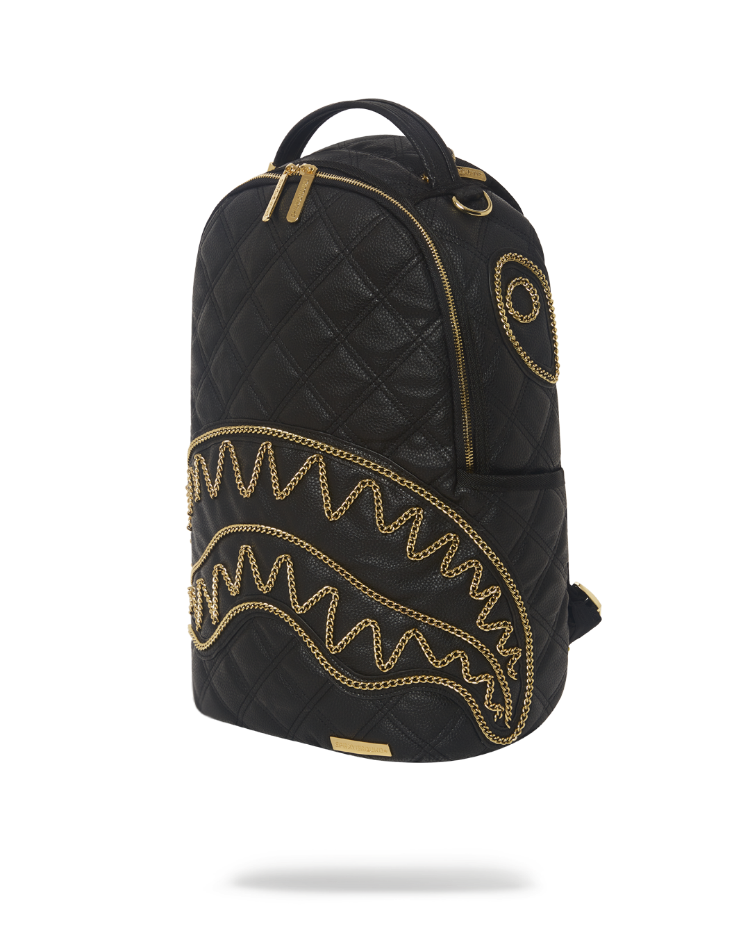 Noir Quilt Gold Chain Shark Backpack (Dlxv) - Image 3