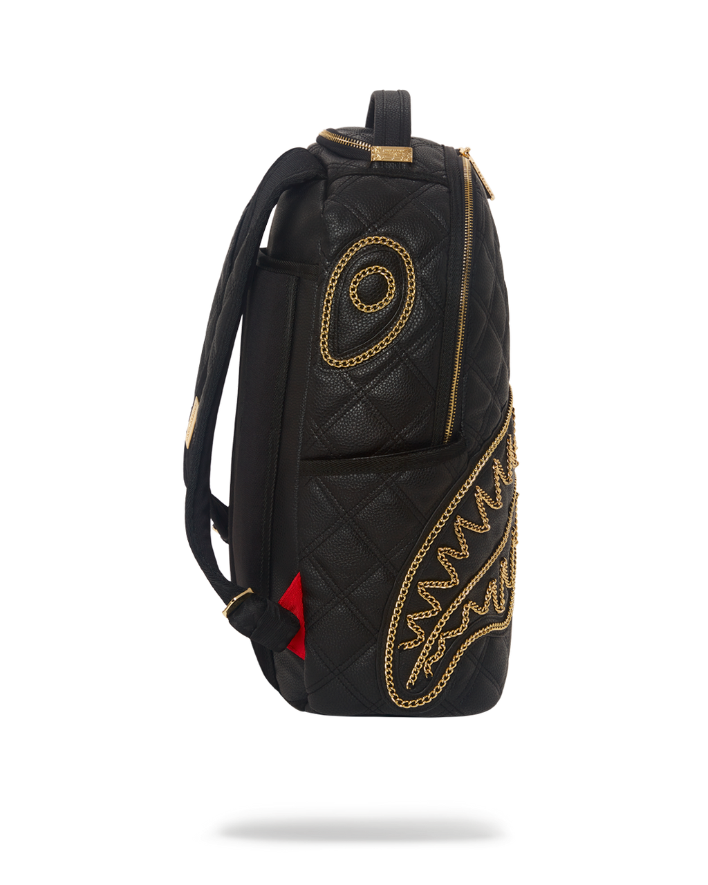 Noir Quilt Gold Chain Shark Backpack (Dlxv) - Image 5