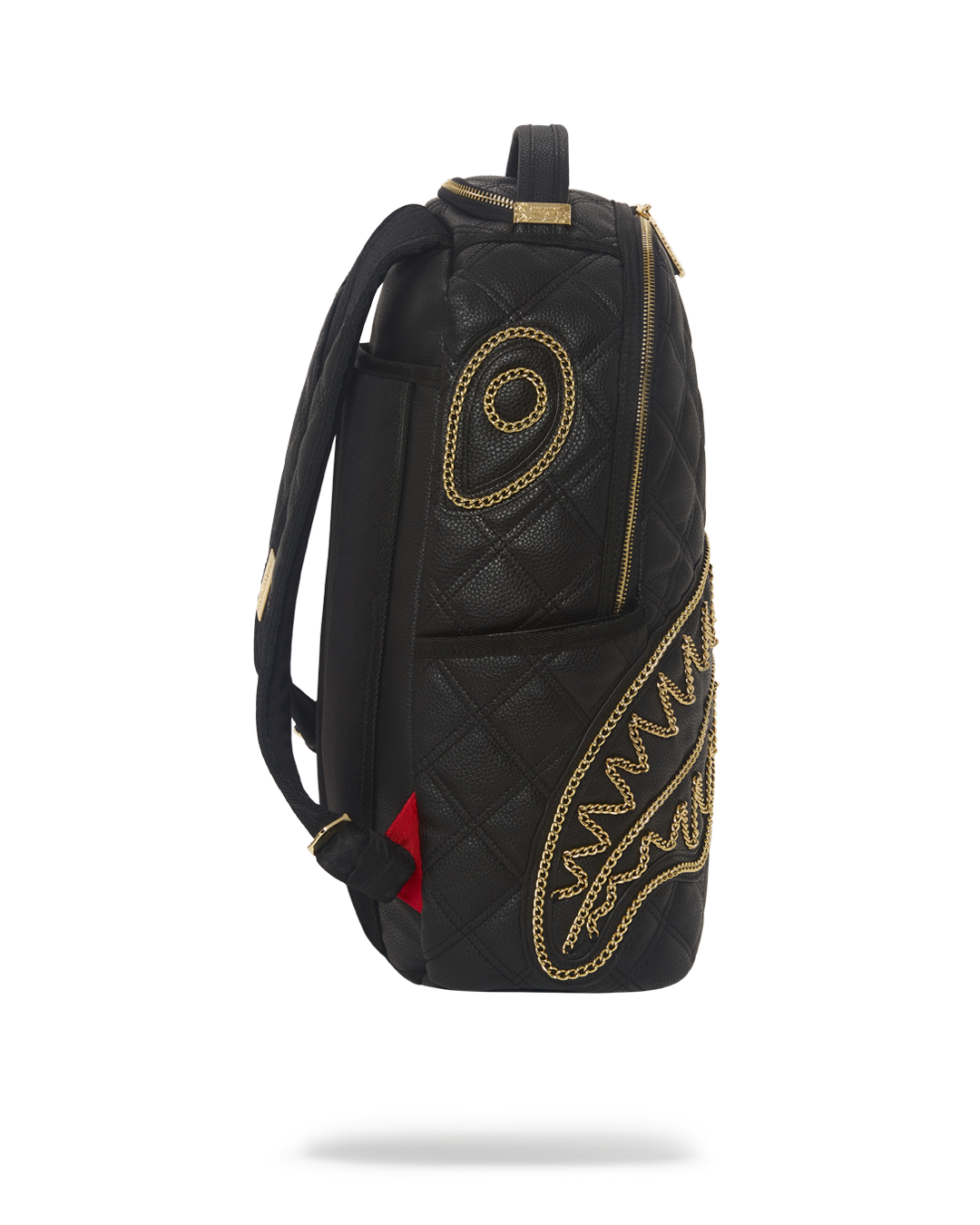 Noir Quilt Gold Chain Shark Backpack (Dlxv) - Image 5