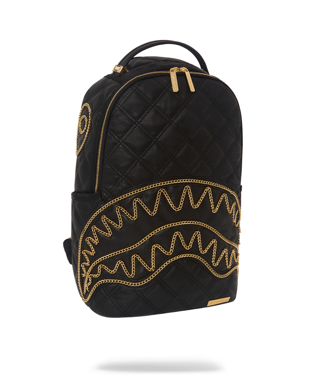 Noir Quilt Gold Chain Shark Backpack (Dlxv) - Image 7