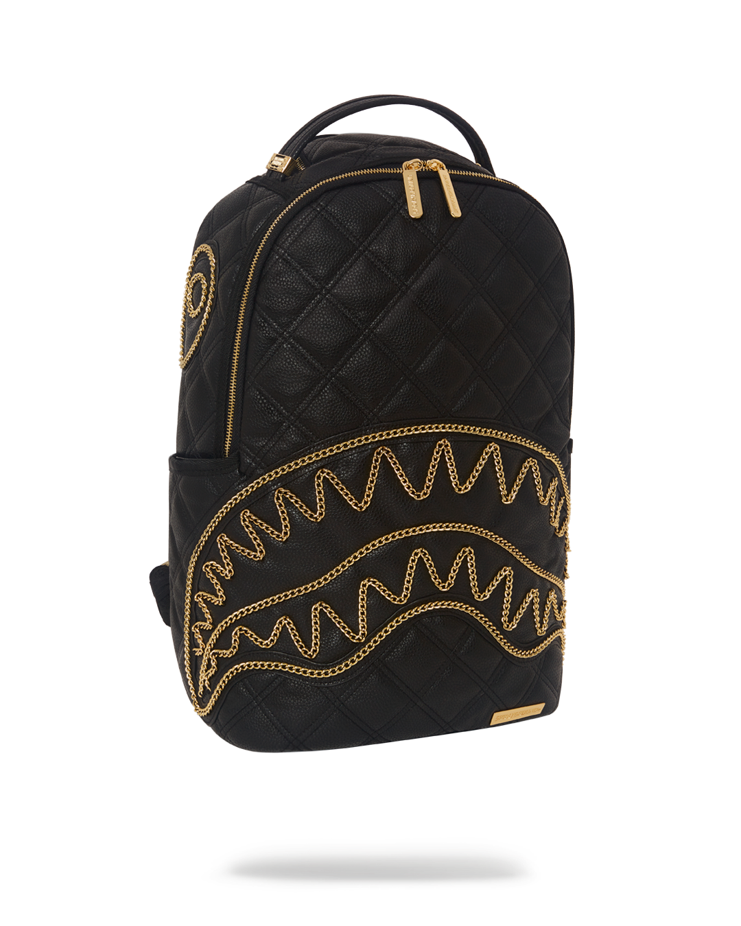 Noir Quilt Gold Chain Shark Backpack (Dlxv) - Image 7
