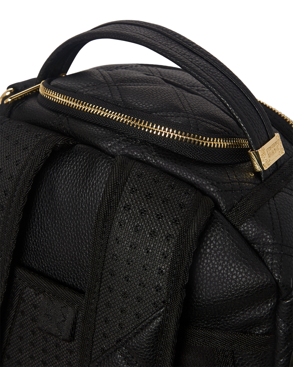 Noir Quilt Gold Chain Shark Backpack (Dlxv) - Image 12