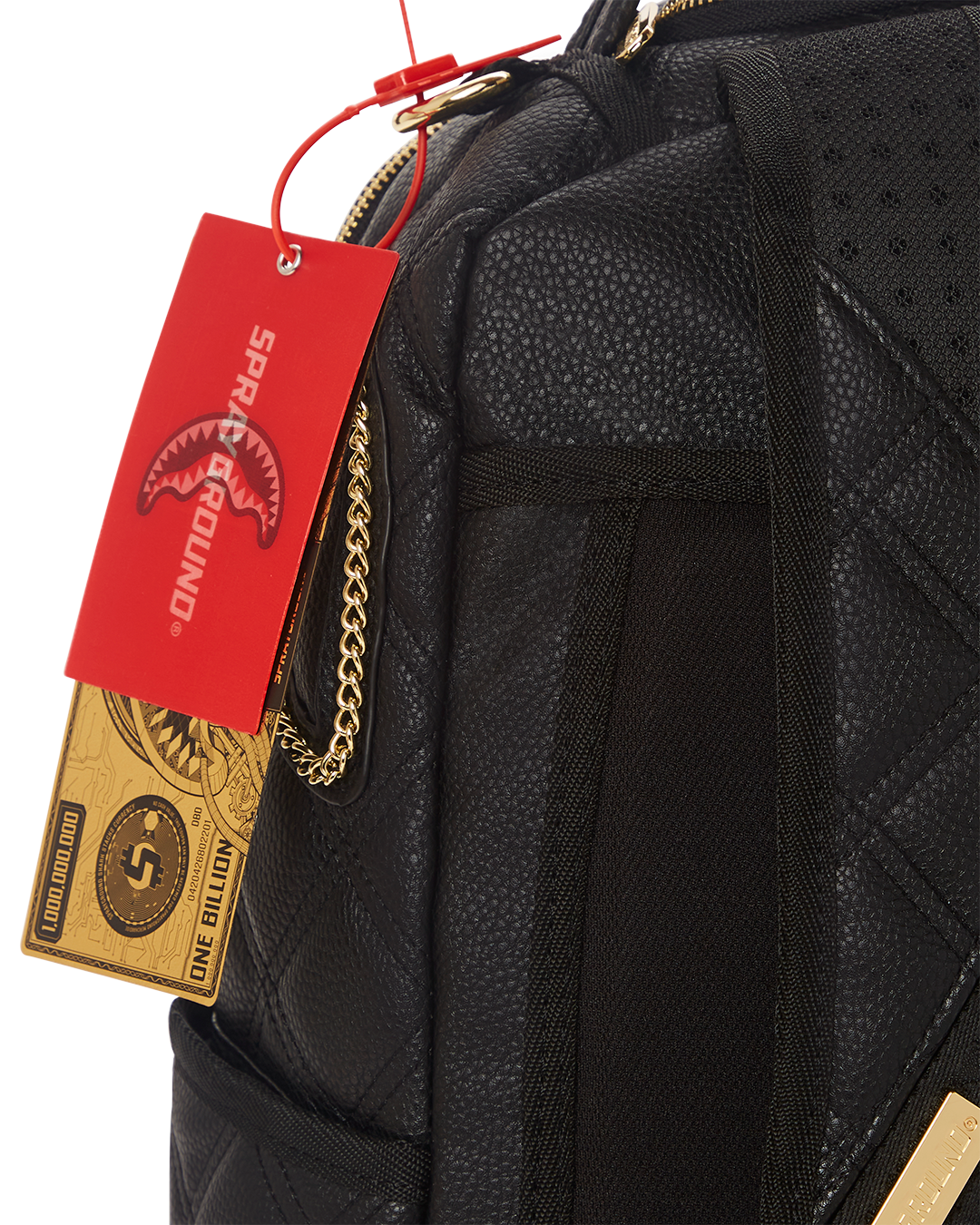 Noir Quilt Gold Chain Shark Backpack (Dlxv) - Image 13