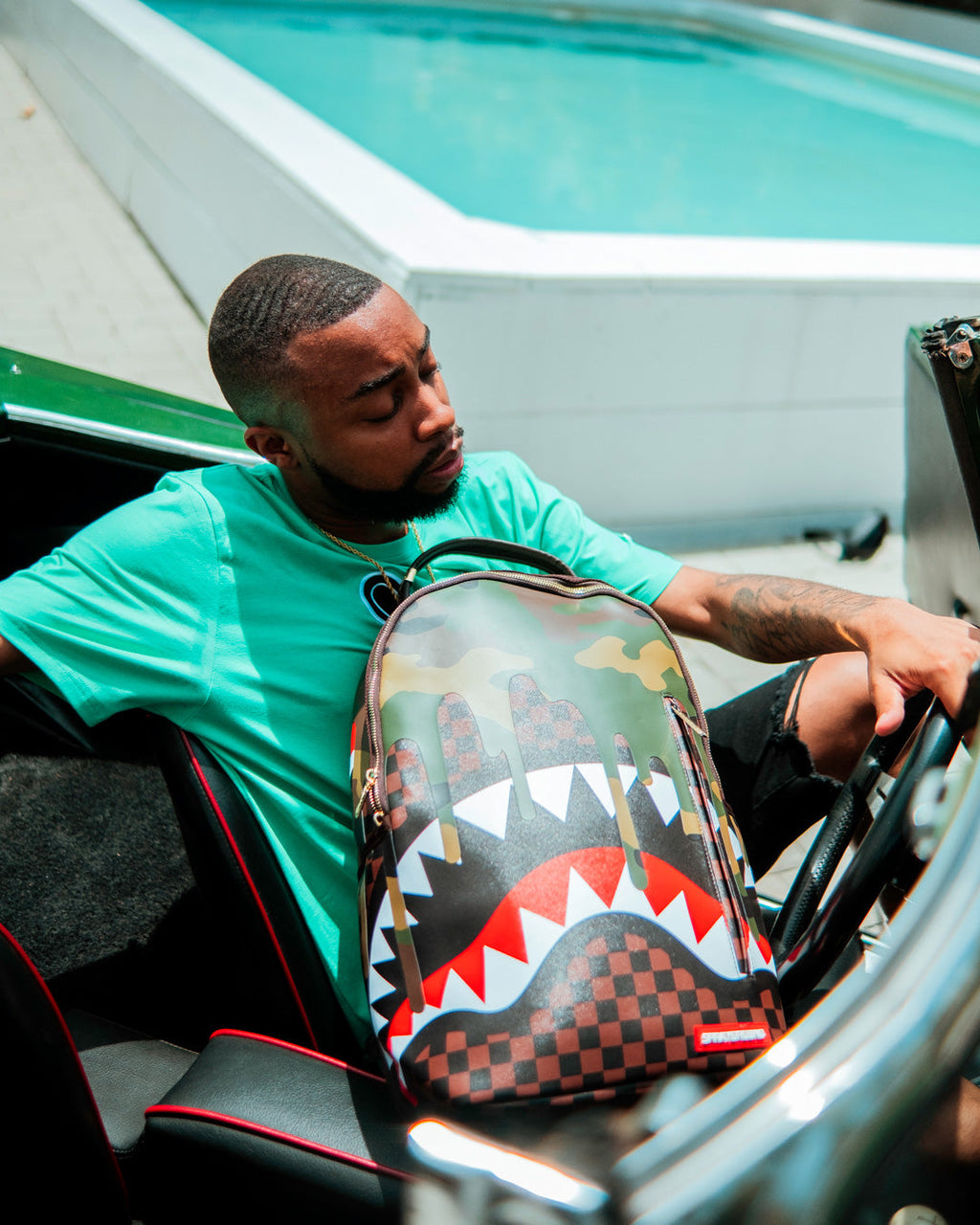 Camo Drip Sharks in Paris Backpack (Dlxv) - Image 2