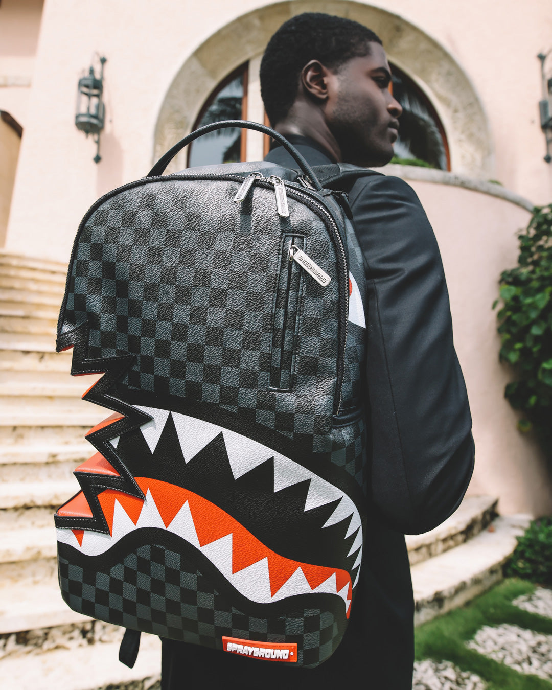 Shark Bite Sharks in Paris Gray Backpack (Dlxv) - Image 8