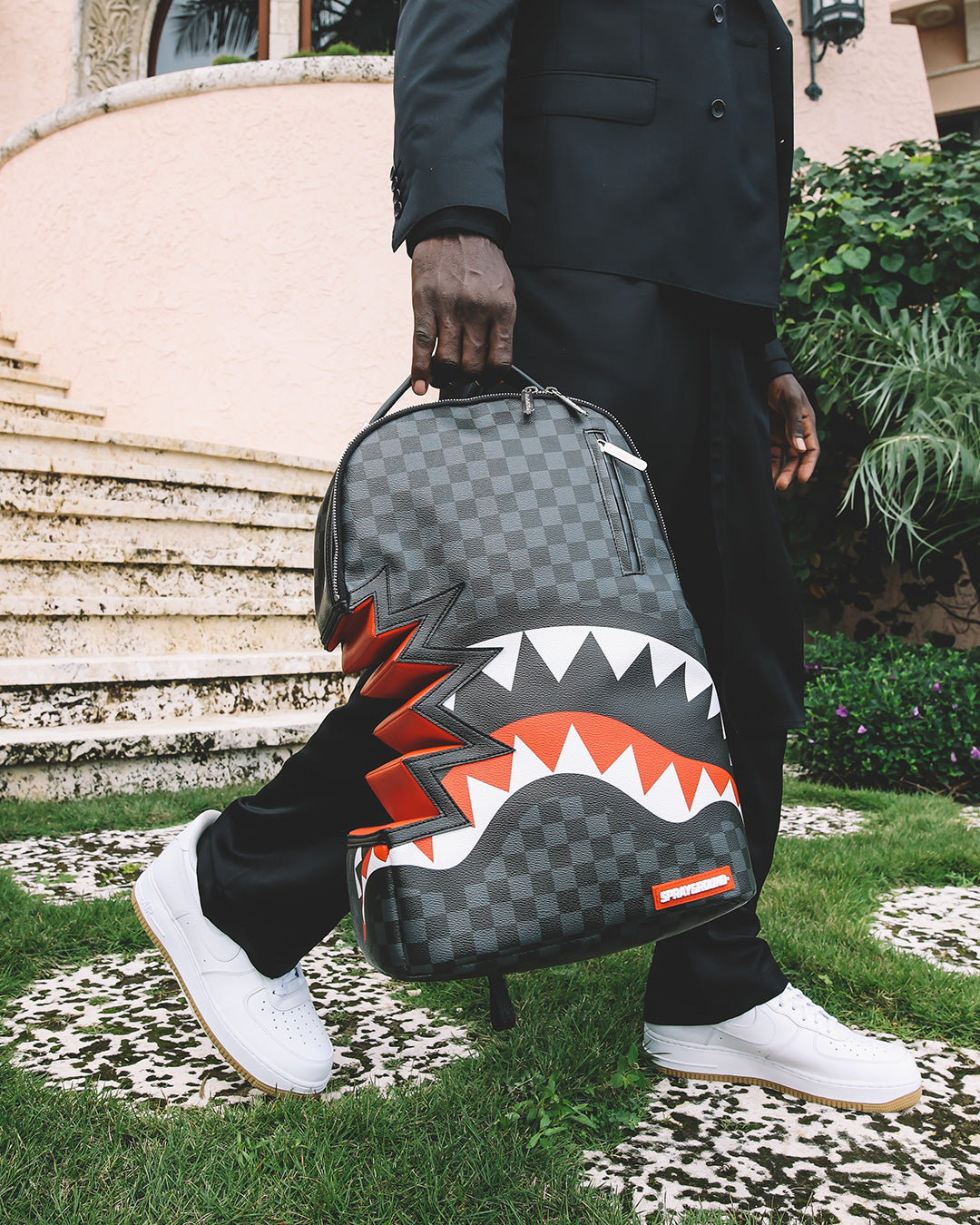 Shark Bite Sharks in Paris Gray Backpack (Dlxv) - Image 10