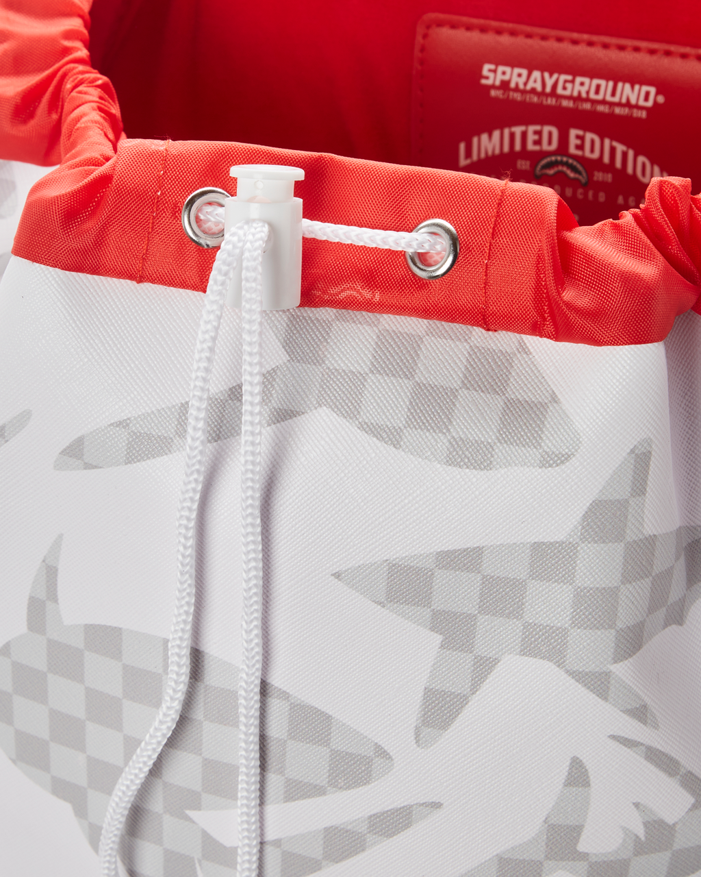 Shark Check (White) Hills Backpack - Image 13
