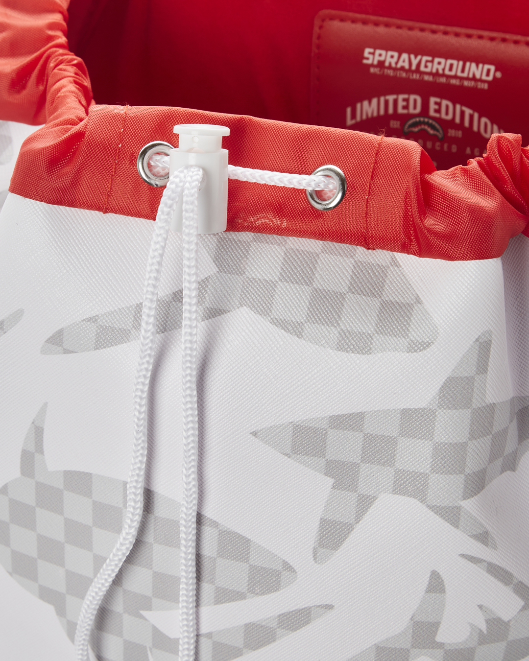 Shark Check (White) Hills Backpack - Image 13