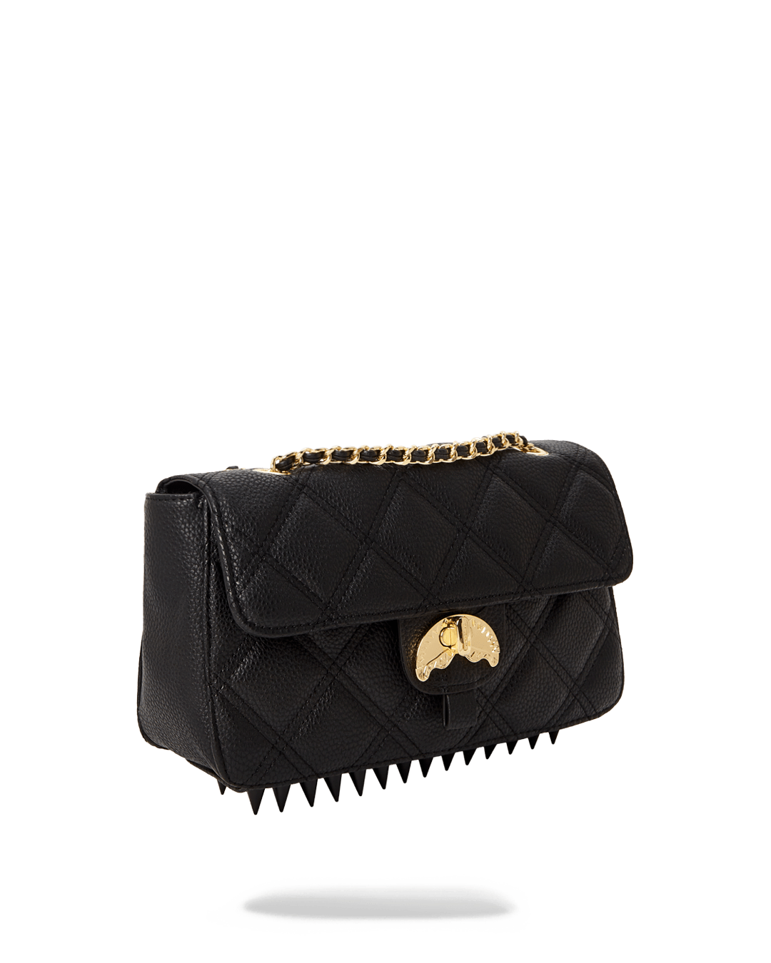 Noir Quilt Gold Chain Shark Handbag - Image 3