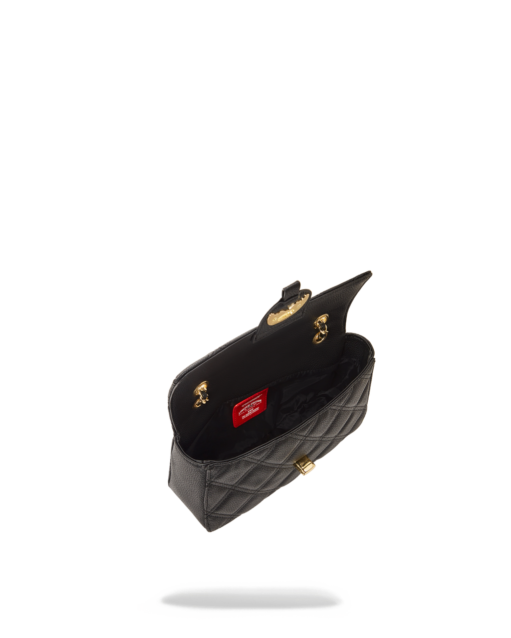 Noir Quilt Gold Chain Shark Handbag - Image 9