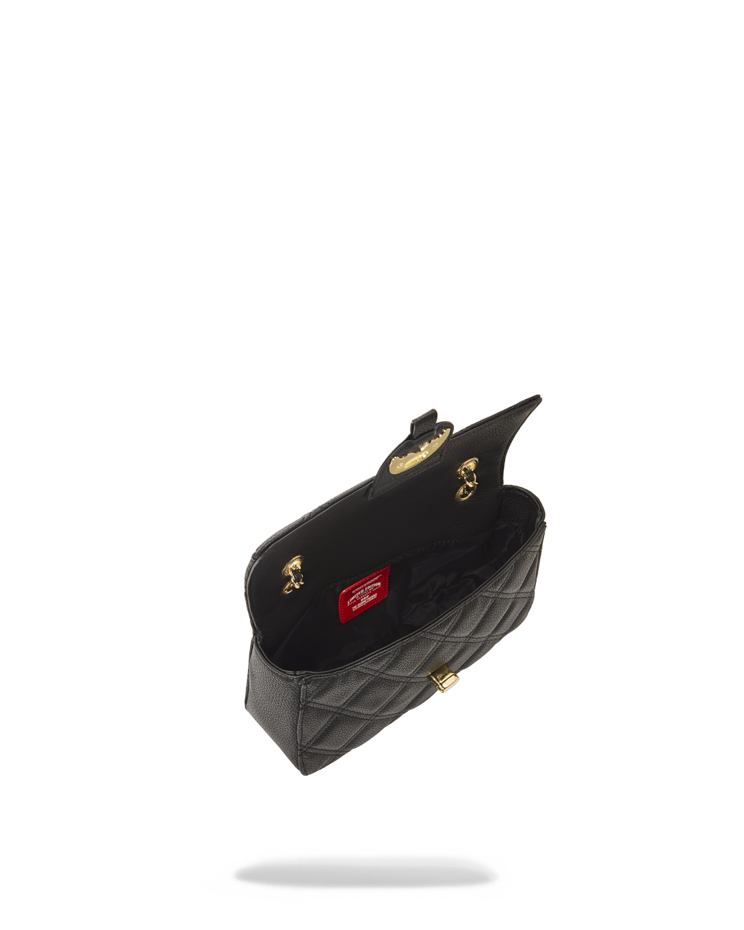 Noir Quilt Gold Chain Shark Handbag - Image 9