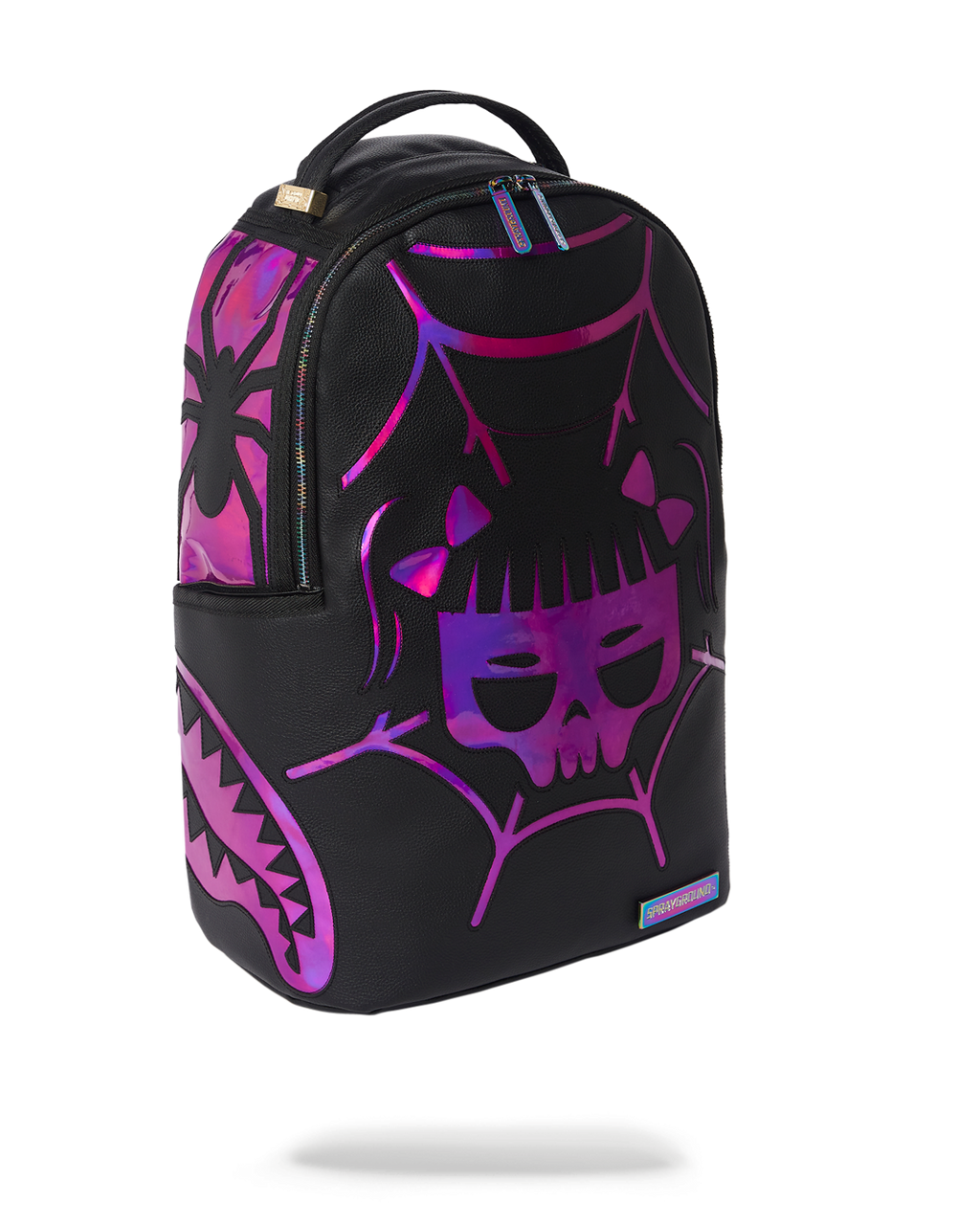 Cazzu Iridescent Cut & Sew Spider Skull Shark Backpack (Dlxv) - Image 7