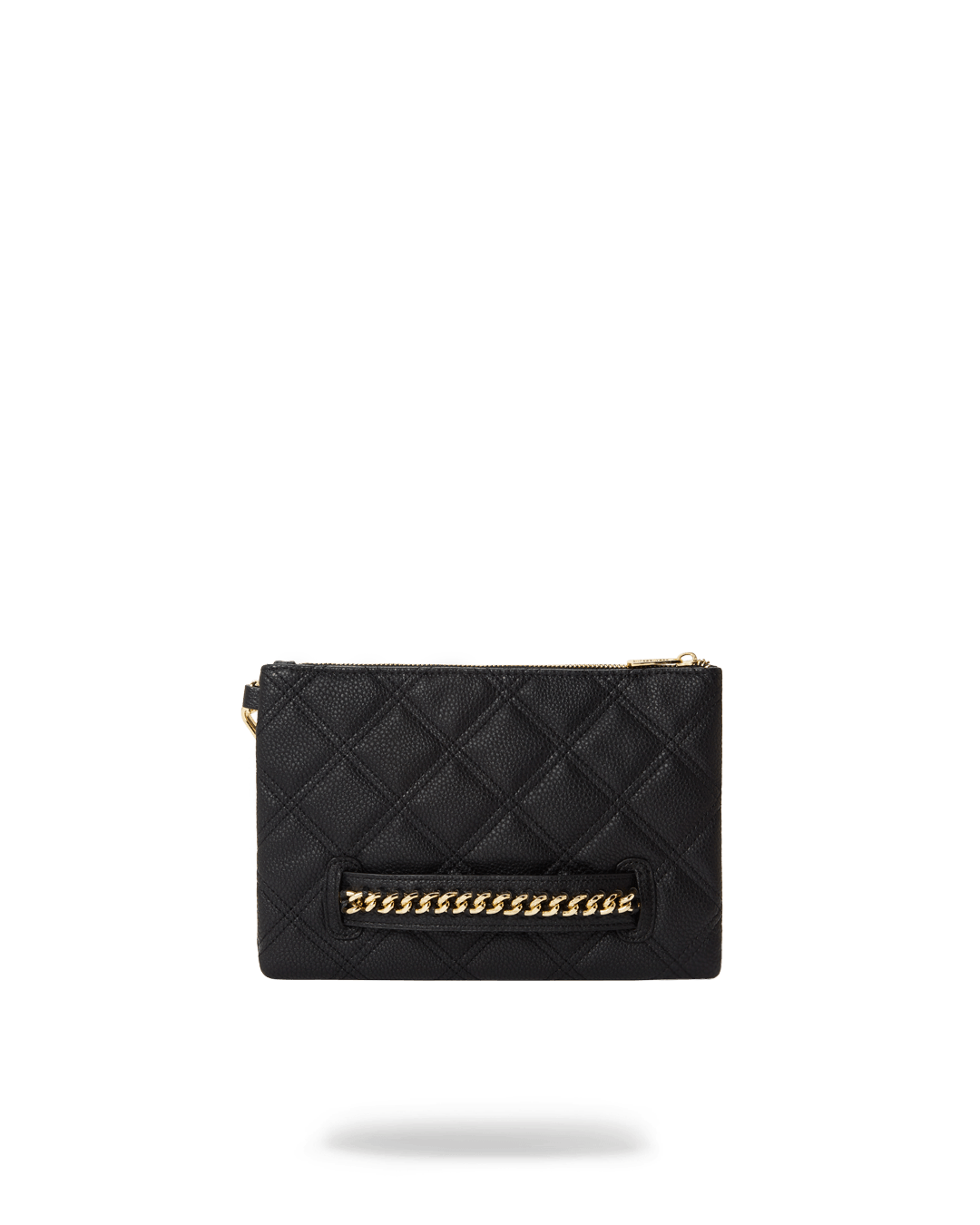 Noir Quilt Gold Chain Shark Crossover Clutch - Image 5