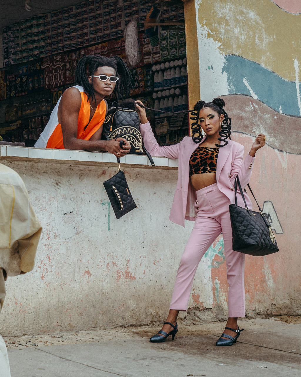 Noir Quilt Gold Chain Shark Savage Backpack - Image 13
