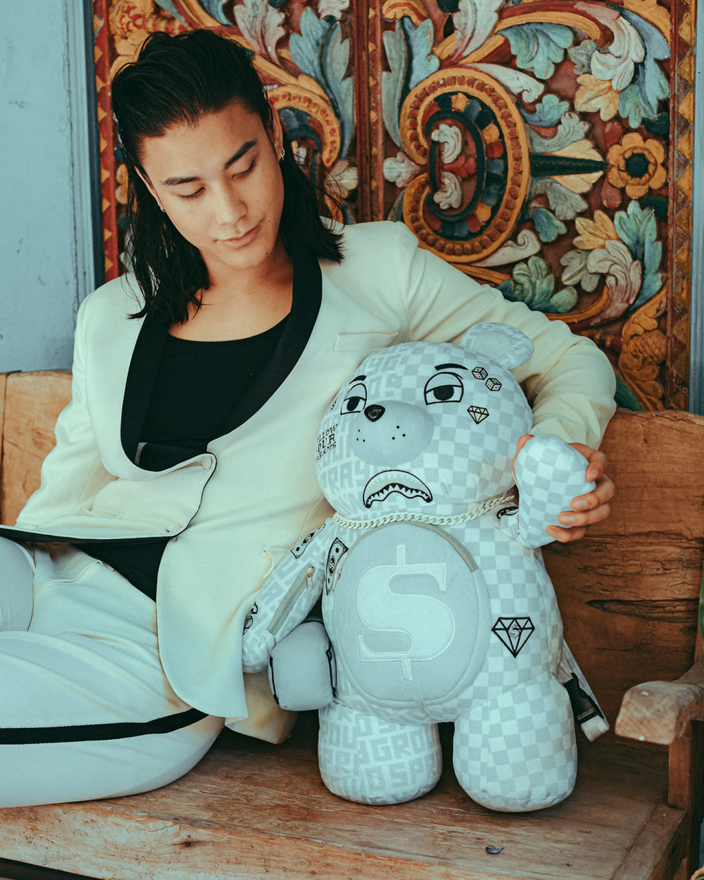 Split the Check (Pearl) Moneybear Teddybear Backpack - Image 4