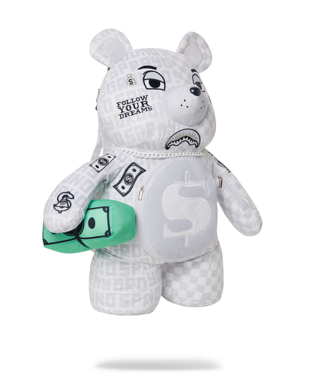 Split the Check (Pearl) Moneybear Teddybear Backpack - Image 3