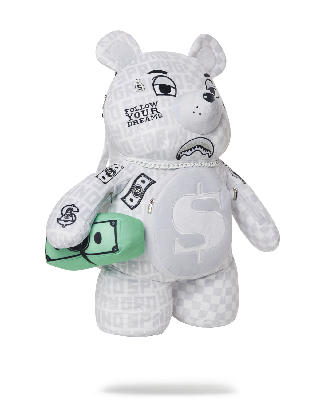Split the Check (Pearl) Moneybear Teddybear Backpack - Image 3