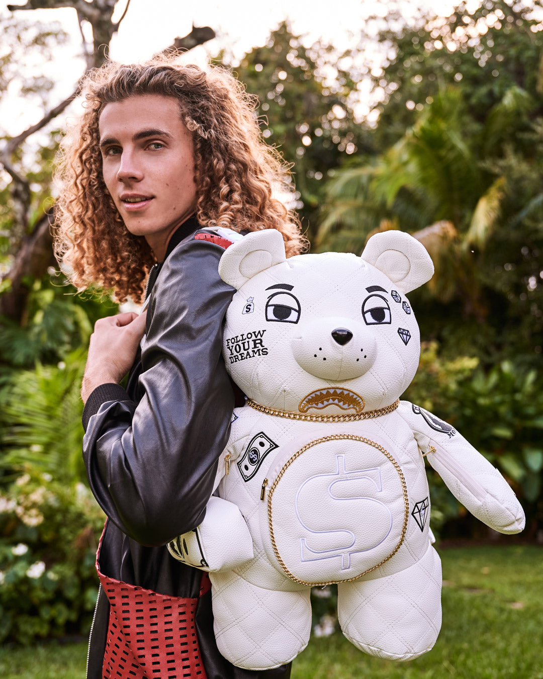 Riviera Le Blanc Gold Chain Moneybear Teddybear Backpack - Image 2