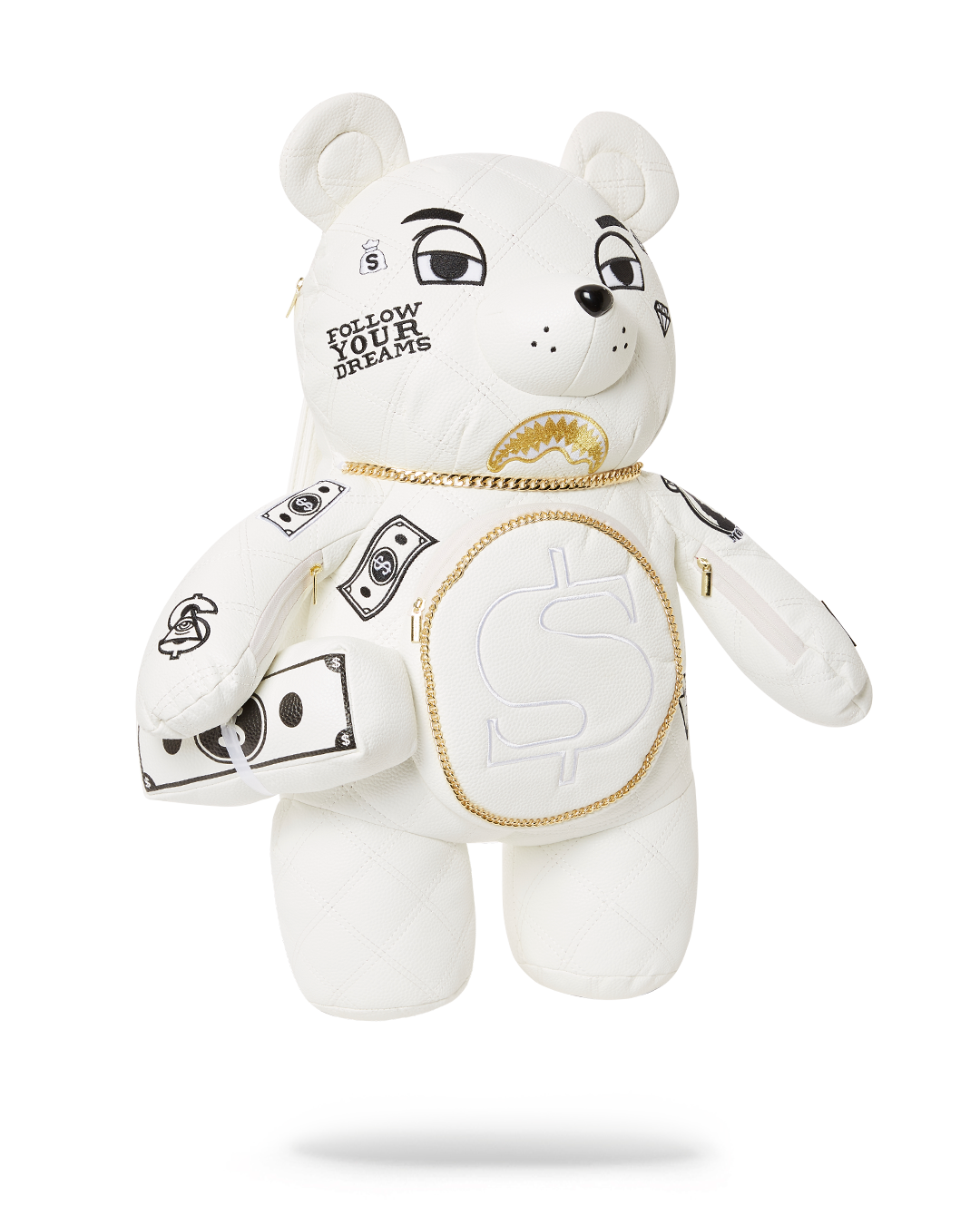 Riviera Le Blanc Gold Chain Moneybear Teddybear Backpack - Image 3