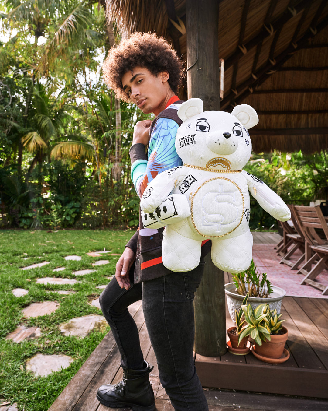 Riviera Le Blanc Gold Chain Moneybear Teddybear Backpack - Image 8