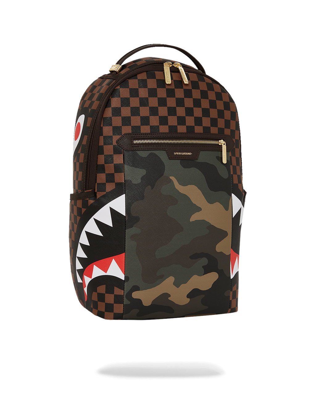 Exterior Gold Zip Pocket Sharks in Paris Backpack (Dlxv) - Image 3