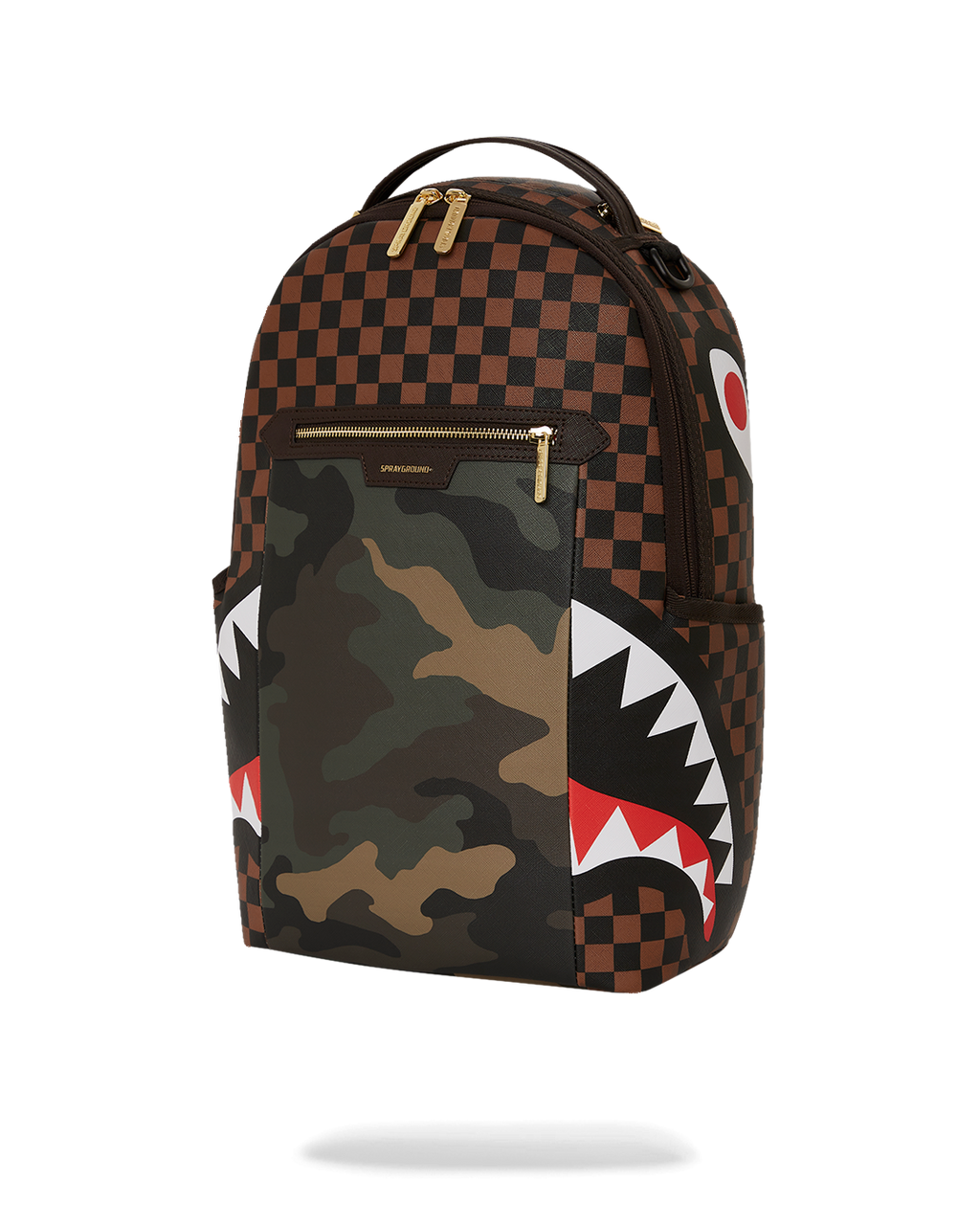 Exterior Gold Zip Pocket Sharks in Paris Backpack (Dlxv) - Image 7