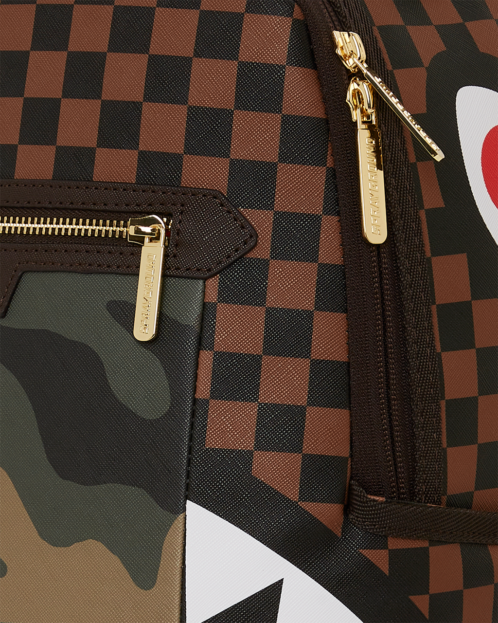 Exterior Gold Zip Pocket Sharks in Paris Backpack (Dlxv) - Image 11