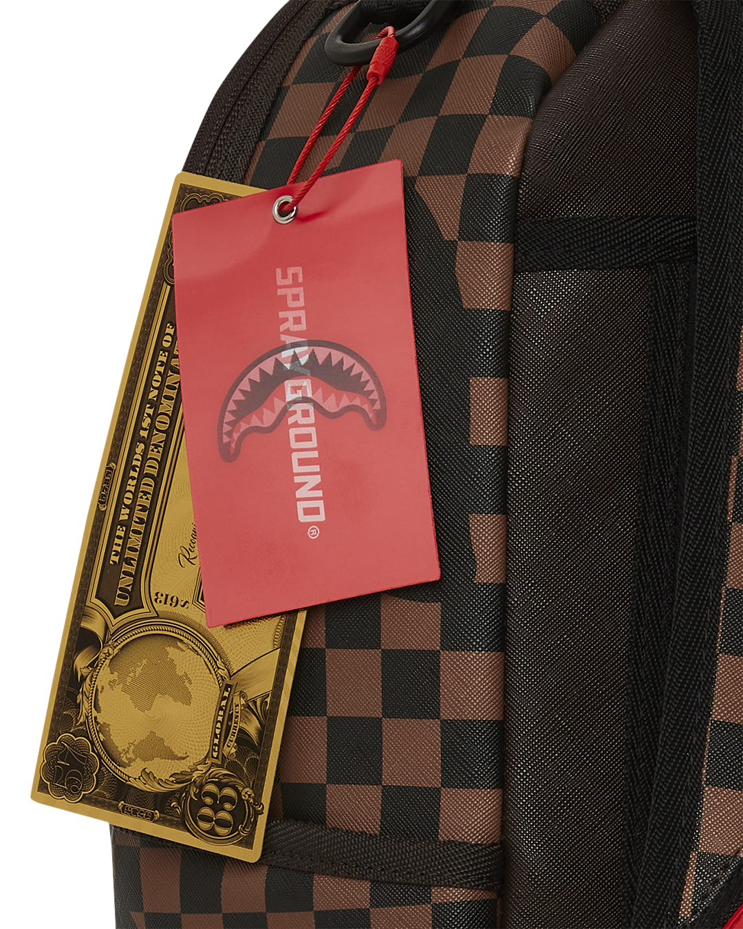 Exterior Gold Zip Pocket Sharks in Paris Backpack (Dlxv) - Image 14