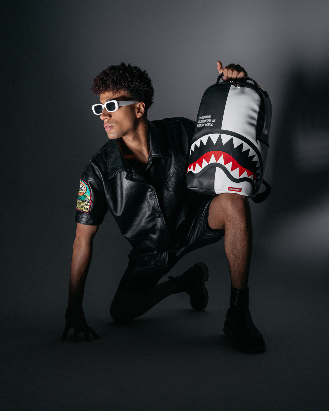 Shark Central Split Backpack Blk/Wht (Dlxv) - Image 5