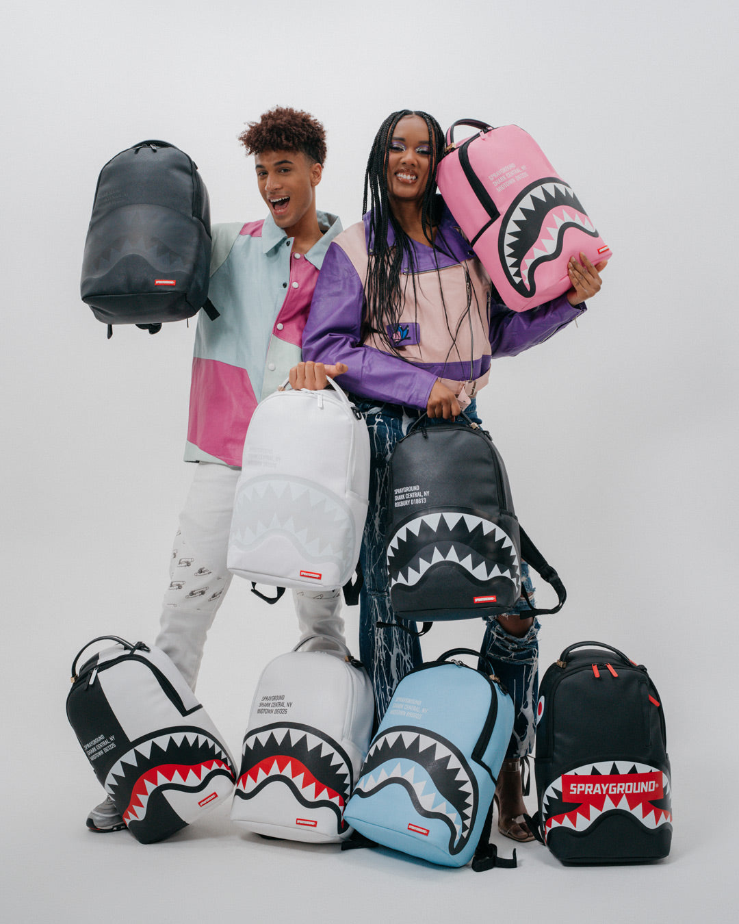 Shark Central Split Backpack Blk/Wht (Dlxv) - Image 9