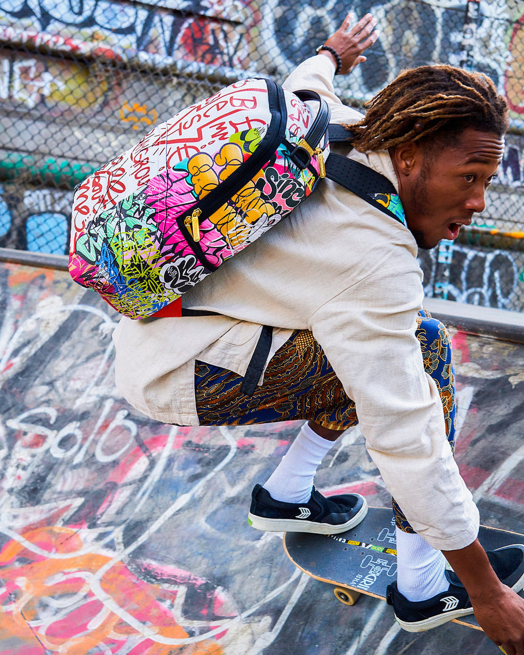 Tri-Split Graffiti Backpack (Dlxv) - Image 8